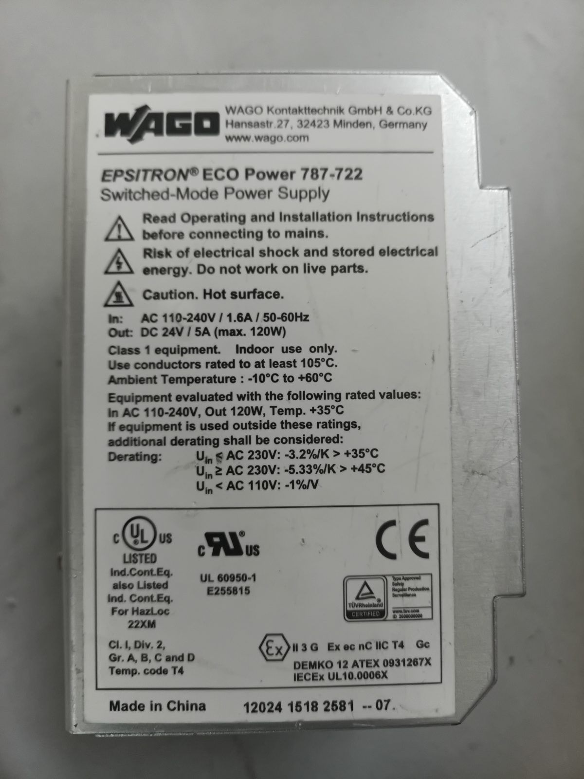 WAGO EPSITRON ECO Power 787-722 Schaltnetzteil 24V 5A